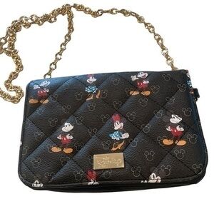 Disney Mickey and Minnie  black Crossbody/ clutch chain bag
